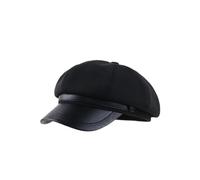PXPLDYY Beret Hat Women Panama Autumn And Winter Women'S Warm Duck Tongue Beret Elegant Artistic Painter Octagonal Hat Cap,Black,One Size