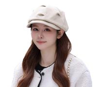 PXPLDYY Beret Hat Women Panama Women'S Cloud Octagonal Beret Outdoor Artist Hat Autumn And Winter Cap,Beige,55-58Cm