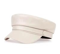 PXPLDYY Beret Hat Women Pu Leathe Solid Color Army Beret Cap Spring And Autumn Outdoor Adult Painter Hats Hip Hop Sunscreen Hat Sports Cap,Beige,One Size