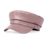 PXPLDYY Beret Hat Women Pu Leathe Solid Color Army Beret Cap Spring And Autumn Outdoor Adult Painter Hats Hip Hop Sunscreen Hat Sports Cap,Pink,One Size