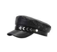PXPLDYY Beret Hat Women Pu Leather Beret Vintage Flat Newsboy Painter Caps Outdoor Casual Army Cap,Style4,One Size