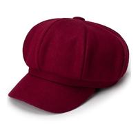 PXPLDYY Beret Hat Women Solid Color Beret Outdoor Cotton Painter Hat Autumn And Winter Windproof Hats Men'S And Women'S Universal Caps,Wine Red,One Size