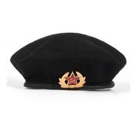 PXPLDYY Beret Hat Women Unisex Five Pointed Star Brooch Personality Beret Men Women Painters Hats Autumn Winter Warm Berets Flat Caps,Black,One Size