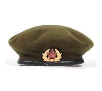 PXPLDYY Beret Hat Women Unisex Five Pointed Star Brooch Personality Beret Men Women Painters Hats Autumn Winter Warm Berets Flat Caps,Army Green,One Size