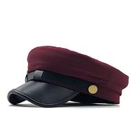 PXPLDYY Beret Hat Women Unisex Red Black Flat Navy Painter Hat Beret Cap Women Men Berets Beret Caps Army Hats Fishing Cap,Red Wine,55-58Cm