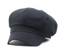 PXPLDYY Beret Hat Women Women Polyester Solid Color Duck Tongue Beret Casual Octagonal Cap Autumn And Winter Painter Hat,Black,56-58Cm
