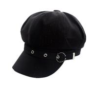PXPLDYY Beret Hat Women Women'S Beret Hat Cotton Duck Tongue Caps Spring Autumn Winter Retro Navy Style Newspaper Painter Hat,Black,55-58Cm