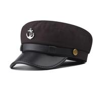 PXPLDYY Beret Hat Women Women'S Military Hat, Boat Anchor, Personalized And Versatile Beret, Spring Thin Women'S Army Hat,Brown,One Size