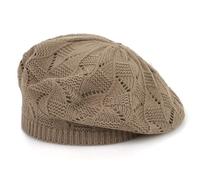 PXPLDYY Beret Hat Women Women'S Plain Color Knit Beret Hat Ladies Artist Beret Hats Spring Casual Thin Acrylic Berets For Women Beanie,Brown,54-59Cm