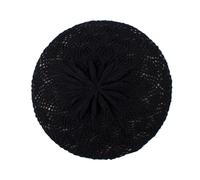 PXPLDYY Beret Hat Women Women'S Solid Color Knitted Soft Berets Female Casual Breathable Thin Acrylic Caps Ladies Artist Hats,Black,54-60Cm