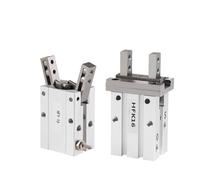 PXQCHAVLN 1pcs HFY/HFR/HFZ/HFK-6/10 / 16/20 / 25/32 / 40 180 Degree Opening and Closing Air Claw Parallel Pneumatic Finger Cylinder(Bore 10mm)
