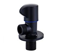 PXQCHAVLN angle valve 1/2 x 3/8 matte black water valve 1/2 inch Valve Brass G1/2 inch wall-mounted balcony bathroom connection valve 1/2 shut off valve water line,Black C(Black A)
