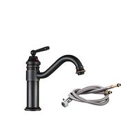 PXQCHAVLN Bathroom Faucet Brass Gold Bathroom Sink Faucet 360degree Rotation Washbasin Faucet Modern Single Handle Mixer Tap Single Hole Black-gold-23X25X6CM(Nero,23X25X6CM)