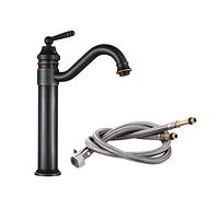 PXQCHAVLN Bathroom Faucet Brass Gold Bathroom Sink Faucet 360degree Rotation Washbasin Faucet Modern Single Handle Mixer Tap Single Hole Black-gold-23X25X6CM(Nero,32X19.5X6CM)