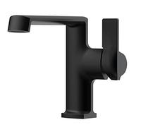 PXQCHAVLN Bathroom Sink Faucet Waterfall Bathroom Faucet Brass Basin Mixer Tap Single Handle Single Hole Vessel Sink Faucet Deck Mounted Basin Faucet,Black(Nero)