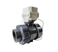 PXQCHAVLN DN50 UPVC True Union Electric Ball Valve DC12 DC24V AC24V Motorized Water Valve Automatic Control for Swimming Pool Water Supply