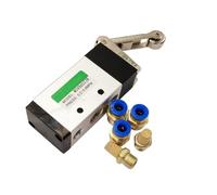 PXQCHAVLN MV-09 Roller Lever 2 Position 5 Way Scroll Wheel Mechanical Valve MV522R Air Inlet 1/4" Exhaust 1/8"(PC 4mm Fittings)