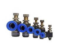 PXQCHAVLN SL Type 4 6 8 10 12mm Fast Connection Pneumatic Fitting M5 1/8" 1/4" 3/8" 1/2" Air Speed Regulating Valves Throttle Valve(Sl8-02)