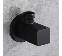 PXQCHAVLN valve black 1/2 shut off valve water line Angle valve square black brass wall-mounted bathroom kitchen connection valve water angle stop valve shut off toto,Black A(Black C)