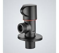 PXQCHAVLN valve black sink shut off valve 1/2 Angle valve brass wall-mounted round bathroom kitchen connection valve 1/2 shut off valve water line,Black C(Black B)
