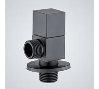PXQCHAVLN valve black Valve G1/2 inch brass 1/2 shut off valve water line kitchen bathroom connection valve angle stop valve 1/2 inch x 1/2 inch,Black A(Black C)
