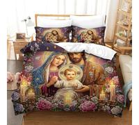 PXQKZPMYH Jesus Microfiber Duvet Cover Set 3D Bedding with Pillowcases | Soft, Zipper Closure, Easy Wash | for Adult, Teen, Kids Room Double（200x200cm）