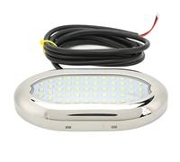 PxQuerantic 12V Boat Underwater Light, 54 LED IP68 Marine Light, High Brightness 135° Illumination for Yacht RV Caravan Bathroom Hallway with 316 Stainless Steel Ring (White Light)