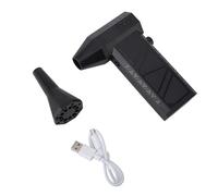 PxQuerantic 130000RPM Mini Turbo Fan, Cordless Electric Air Duster with 2 Magnetic Nozzles, Stepless Speed Adjustment, USB Rechargeable Jet Blower for Cleaning and Drying (Black)