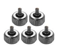 PxQuerantic 5pcs Watch Crown Kit, Long Tube Big Hole Steel Watch Crown Spare Parts, Assorted Black Replacement Crowns for Professional Watch Repair Tools (4.5mm longer)