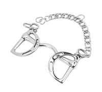 PxQuerantic D Ring Stainless Steel Snaffle Bit with Chain, Horse Mouth Bit for 135mm Mouth, Anti - Bite Training Bit for Breeding, Racing and Riding