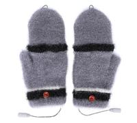 PxQuerantic Fingerless Heated Gloves, USB Rechargeable Heated Mitten Warmer with Double Sided Heating Pads for Typing Gaming, Laptop Gloves for Arthritis and Cold Hands