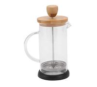 PxQuerantic French Press Coffee Brewer Pot, Heat Hand Brewing Coffee Maker with High Borosilicate Glass and Stainless Steel Frame, for Home Office Outdoor Use (350ml Bamboo Cover)