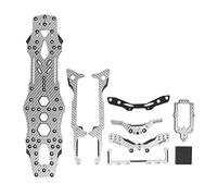 PxQuerantic RC Car Chassis Set for 3RACING D5S Lite 1/10, Carbon Fiber and Aluminum Drift Racing Chassis with Hollow Two Layer Design, Upgrade Replacement Kit for RC Drift Cars (Silver SSG)