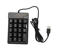 PxQuerantic Wired Number Pad, Numeric Keypad with 19 U - Shaped Keys, Plug and Play USB Compact Black Keypad for Laptop PC Desktop, Durable ABS Build for Office Accounting Gaming