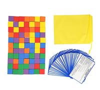 PxQuerantic Wooden Color Cubes, Hands On Color Centimeter Cubes for Teach Counting, 120 Pcs 1 Inch Solid Wood Math Learning Blocks with Storage Bag for Kids Ages 3+