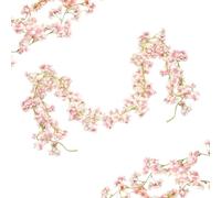 PXRLMYF 2PCS Artificial Cherry Blossom,Hanging Vine Fake Flowers Silk Garland 180cm in Length,Hanging Vine Sakura Garland for Home Wedding Garden Decoration Pink