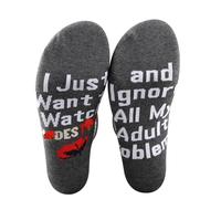 PXTIDY 2 PAIRS Hadestown Musical Socks Musical Merch I Just Want to Watch Hadestown Broadway Musical Novelty Socks for Fans, Grey, Medium