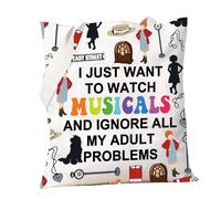 PXTIDY Annie Broadway Musical Gifts I Just Want To Watch Musicals Tote Bag Annie Fans Gift Musical Theatre Lover Gift