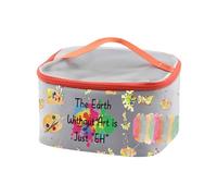 PXTIDY Artist Gift The Earth Without Art is Just EH Makeup Bag Art Student Paint Palette Brush Patterned Travel Case, Grey, Fashion