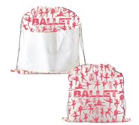 PXTIDY Ballet Drawstring Bag Ballerina Ballet Dancer Gifts Travel Drawstring Storage Pouch For Dancing Dancer Recital Gift