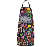 PXTIDY Bartender Definition Apron with Pockets Mixology Bartender Barman Apron Cocktail Lovers Gift for Mixologists