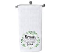 PXTIDY Be Anxious for Nothing Philippians 4:6 Kitchen Towel Bible Verse Faith Christian Tea Dish Towel (Be Anxious for)