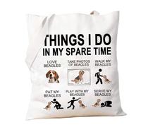 PXTIDY Beagles Dog Tote Bag Beagle Dog Owner Gift Things I Do in My Spare Time Beagles Grocery Shopping Bag for Beagle Mom