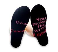 PXTIDY Beat Cancer Socks Warrior Gift Dear Cancer You Picked The Wrong Bitch Socks Gift for Cancer Survivor or Chemo Patient (Dear Cancer)