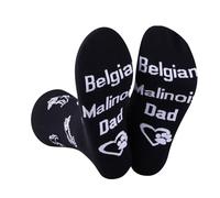 PXTIDY Belgian Malinois Dog Dad Socks Dog Lovers Gift Novelty Crew Socks Belgian Malinois Breed Owner Gifts
