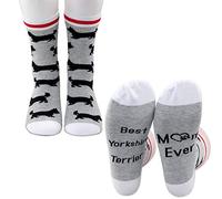 PXTIDY Best Yorkshire Terrier Mom Ever Socks Yorkie Owners Socks Yorkie Gifts for Yorkie Lovers Animal Dog Mom