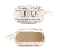 PXTIDY Bible Verse Emergency Numbers Toiletry Bag Clear Christian Scripture Church Sunday Welcome Gift, beige, Fashionable