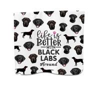 PXTIDY Black Lab Dog Kitchen Towel Life Is Better With Black Labs Around Lab Dish Tea Kitchen Towel Dog Mom Gift