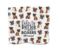 PXTIDY Boxer Dog Kitchen Towel Life Is Better With Boxers Around Pets Boxer Dish Towel for Pet Lovers Boxer Dog Owner Gift