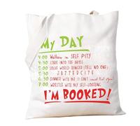 PXTIDY Cartoon Christmas Day Tote Bag My Day I'm Booked Christmas Schedule Time Shopping Bag Cartoon Movie Lover Gifts